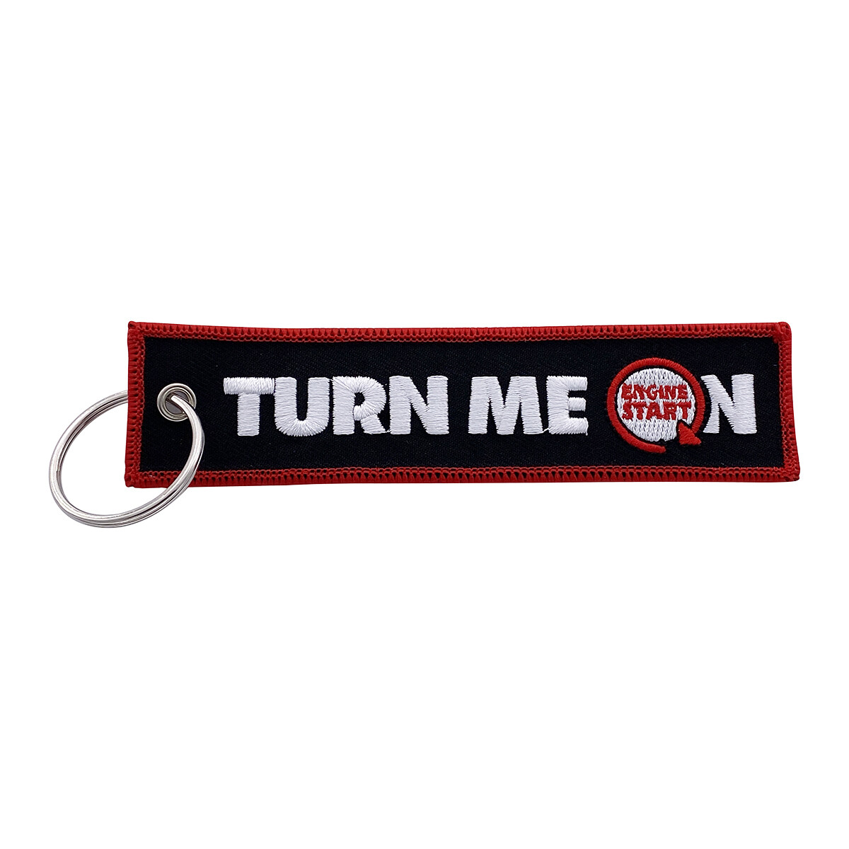 Turn Me On Keychain Key Tag for Motorcycles, Bikes, Cars, Bags & Gifts (Red)