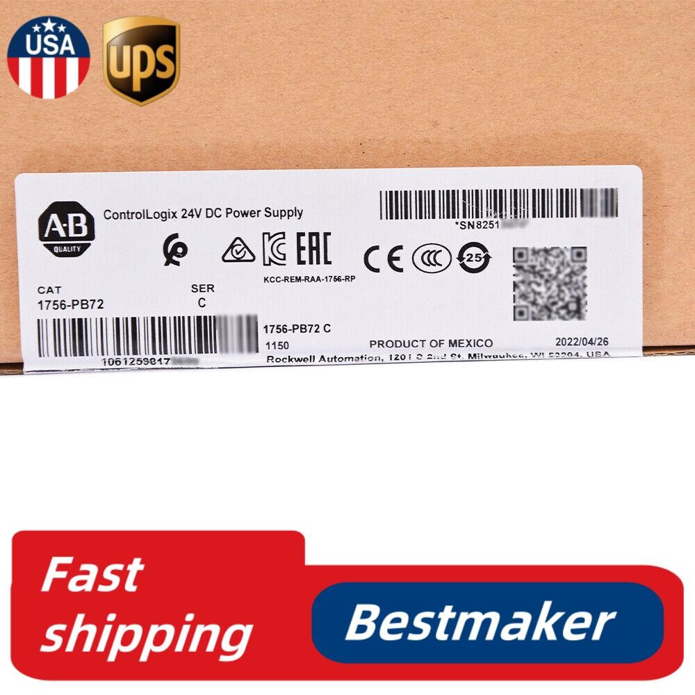 New Factory Sealed Allen-Bradley 1756-PB72 /C ControlLogix 24V DC Power Supply