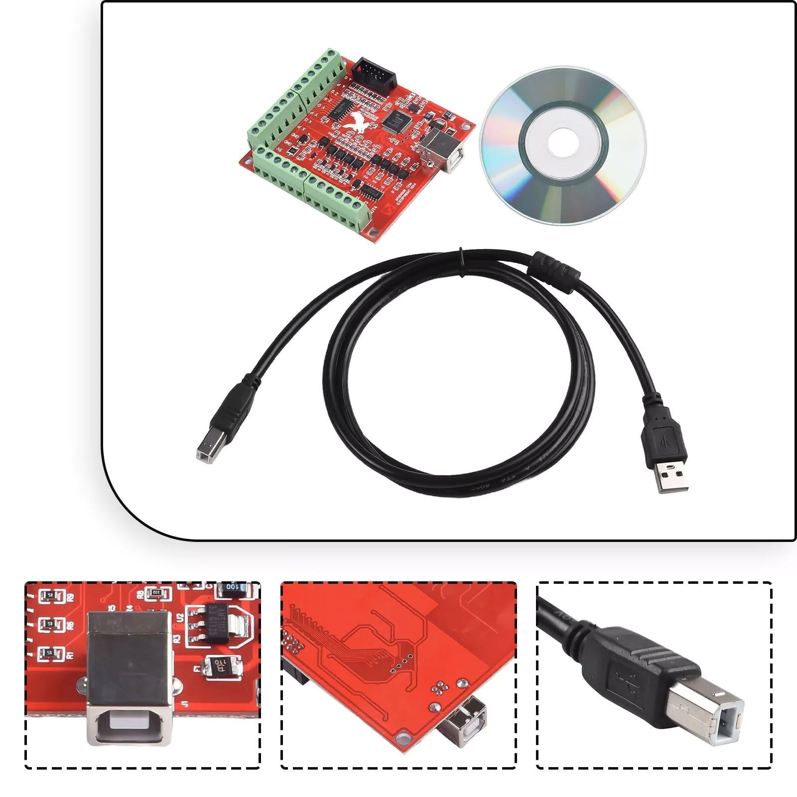 CNC USB 100Khz Breakout Board 4-Axis Driver Motion Controller For MACH 3