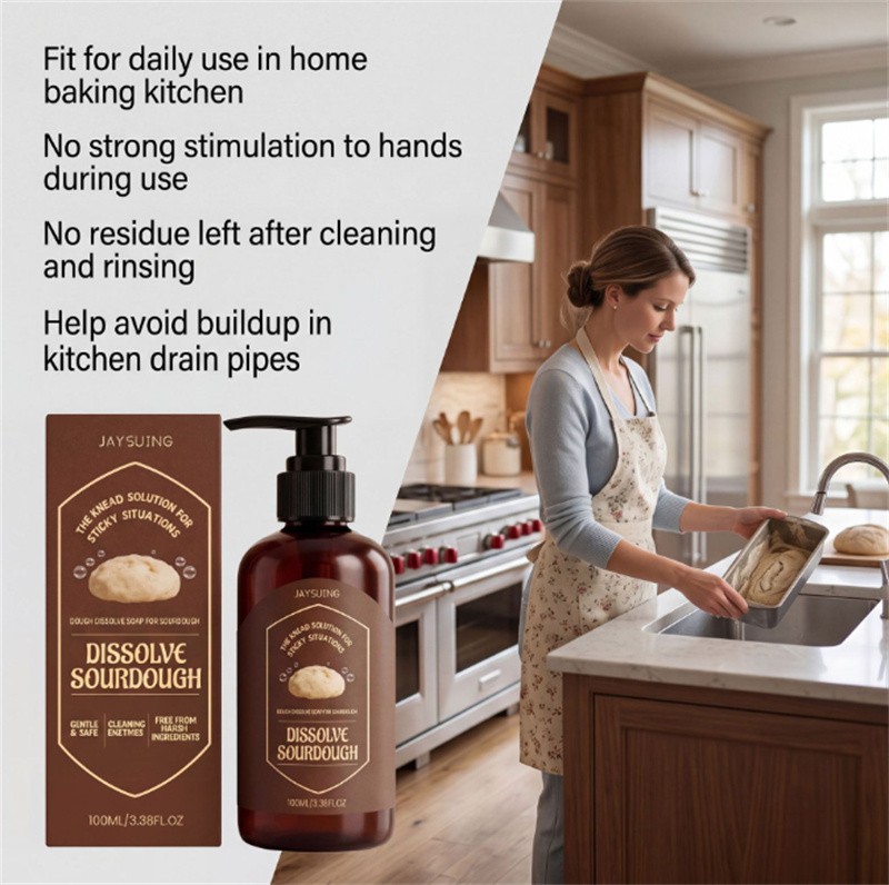 Dough Cleaner Soap for Sourdough, Enzyme Powered Dissolve Cleaning for Kitchen