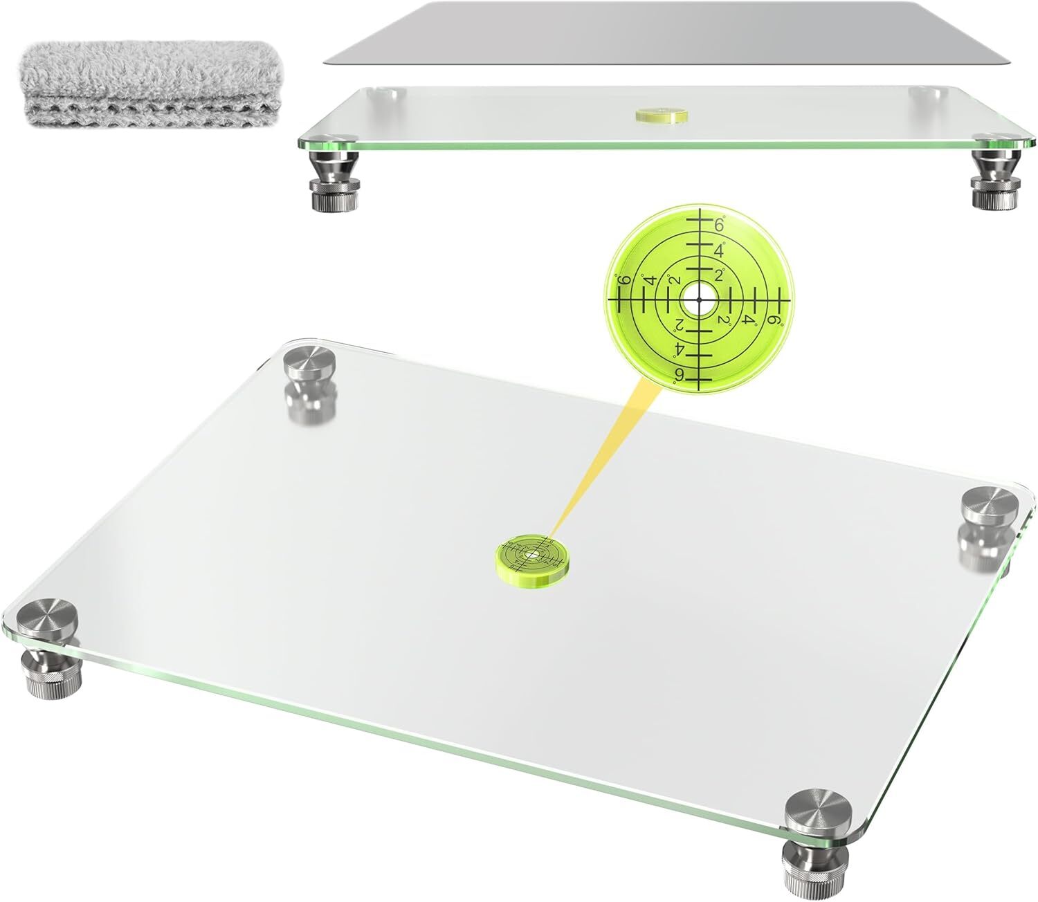 Glass Leveling Board for Resin 16''x 12'' Adjustable Precision leveling table...