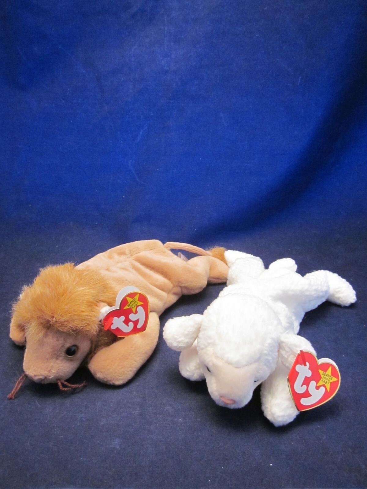TY Beanie Babies Roary Lion & Fleece Lamb Easter VINTAGE NEW with TAG