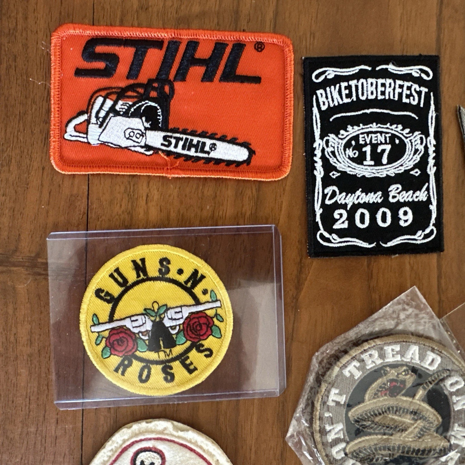 Lot Of 7 Vintage Patches NASA Space Shuttle, Mickey Mouse, Motorcycle, Stihl
