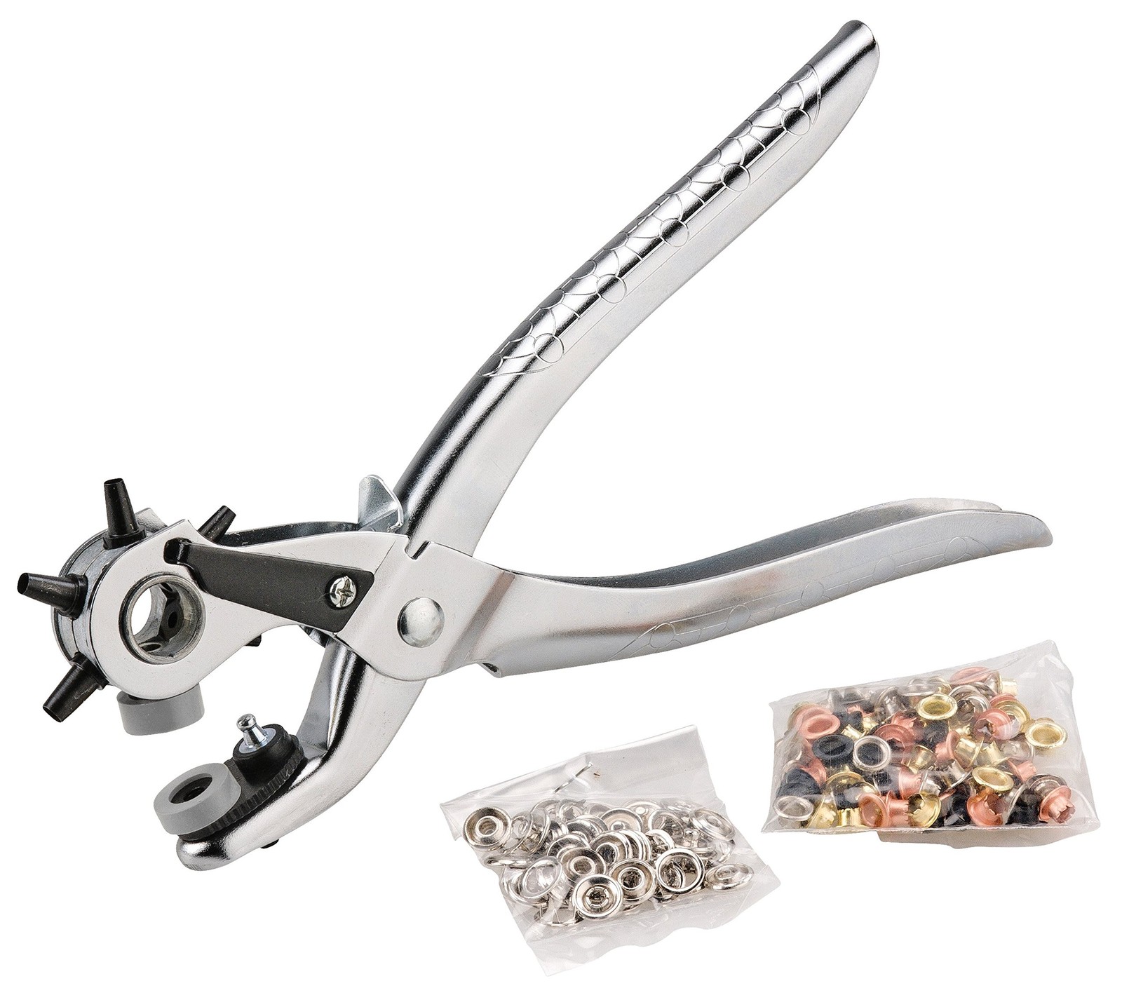 Perforator Pliers Multifix KRAFTIXX Revolver with 100 Eyelets 48 Snaps
