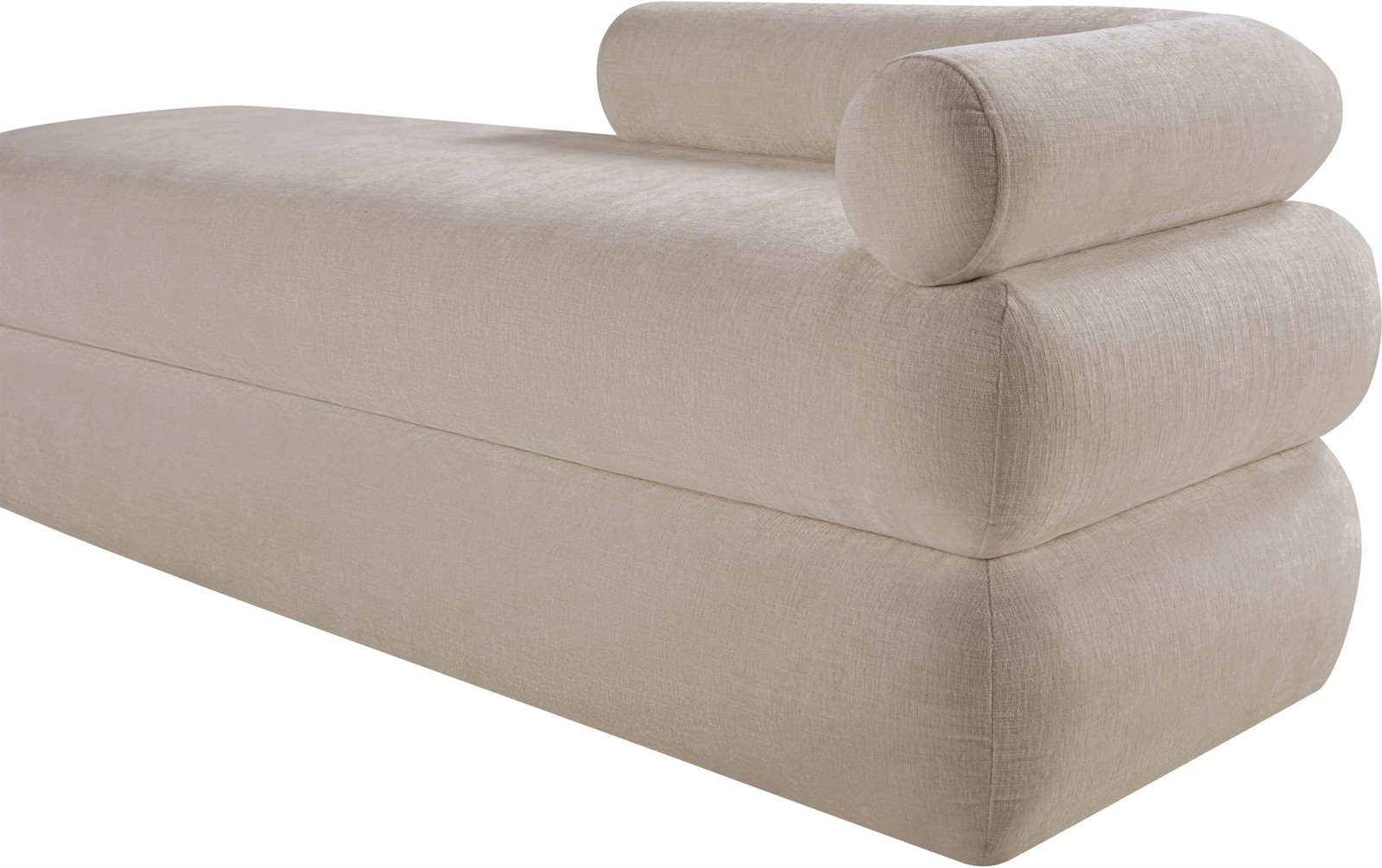 Meridian Furniture Kennedy Beige Chenille Fabric Bench