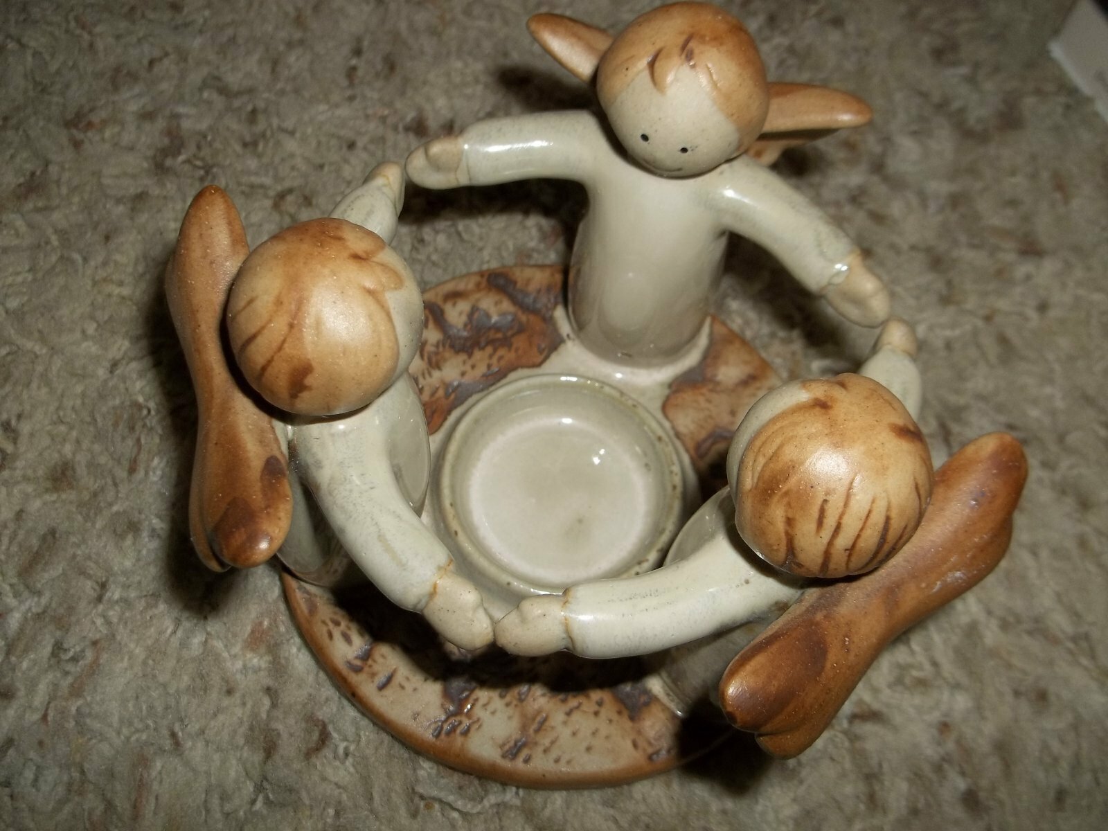 Lovely Stoneware Angel Votive Tea Light Holder