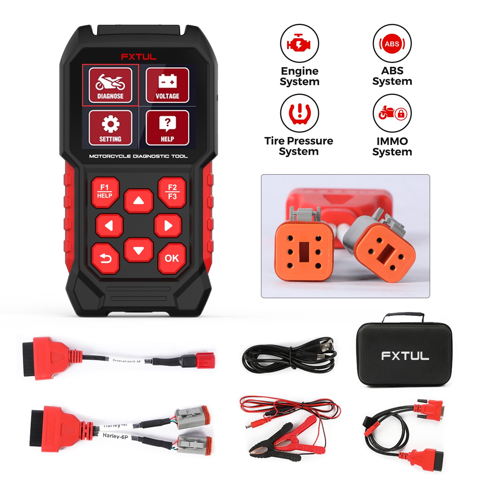FXTUL M4 Harley Motorcycle Diagnostic Tool OBD2 Full System Code Reader Scanner