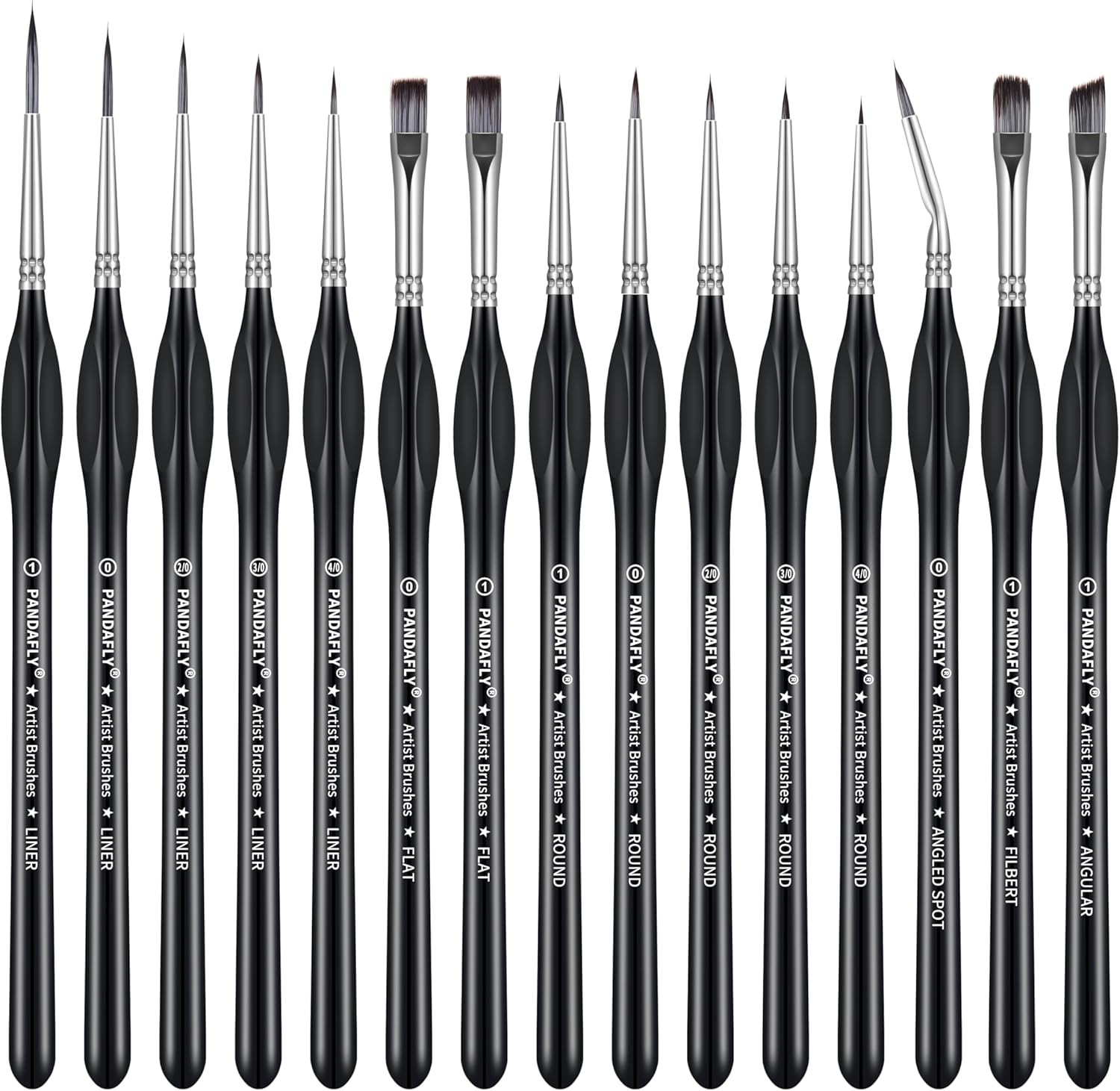 Detail Paint Brushes Set, 15Pcs Miniature Brushes for Fine Detailing & Art Paint