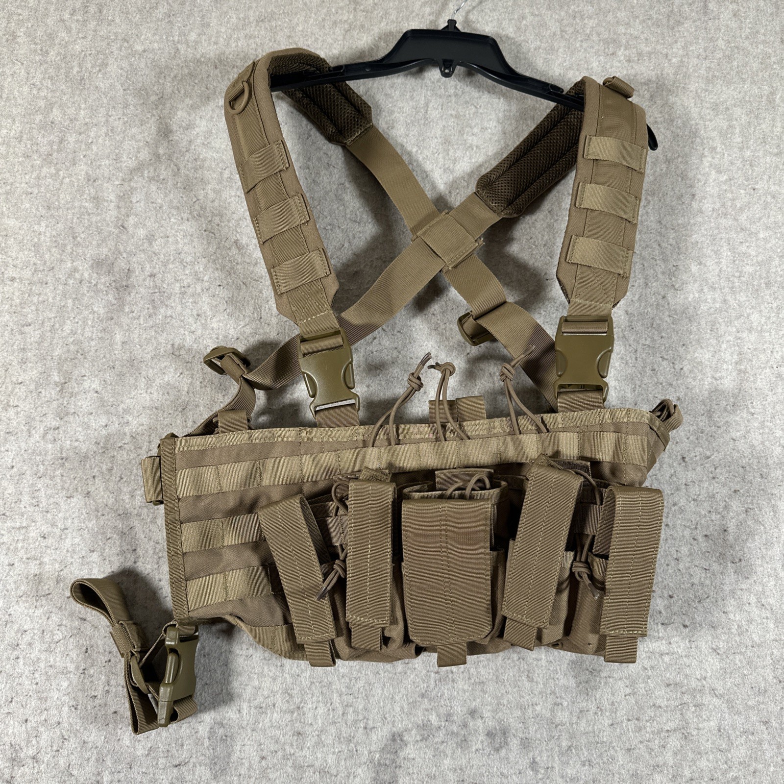 Condor Tan MOLLE Tactical Chest Rig Adjustable Nylon Mesh One Size
