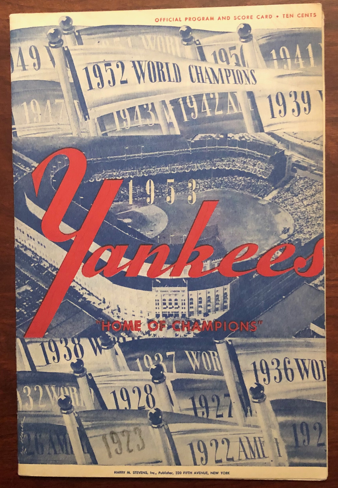 May 12th, 1953 Cleveland Indians vs. New York Yankees Scorecard -Partial Scored