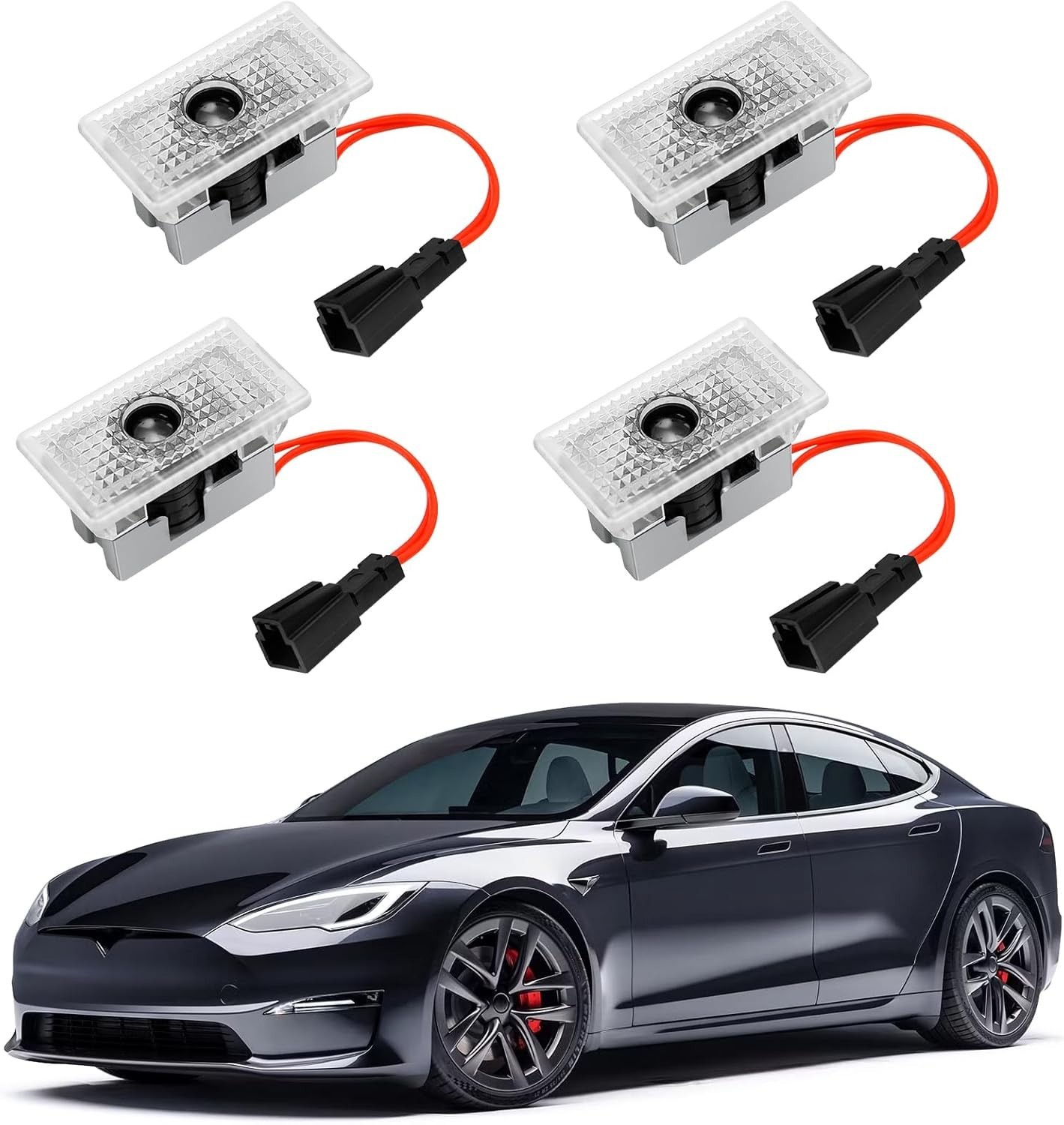 OEM-Replace White LED 4Pcs Side Door Courtesy Lights Fits Tesla Model S X 3 Y
