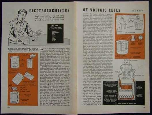 Science Fair ELECTRO Chemistry Experiments 1949 How-To INFO