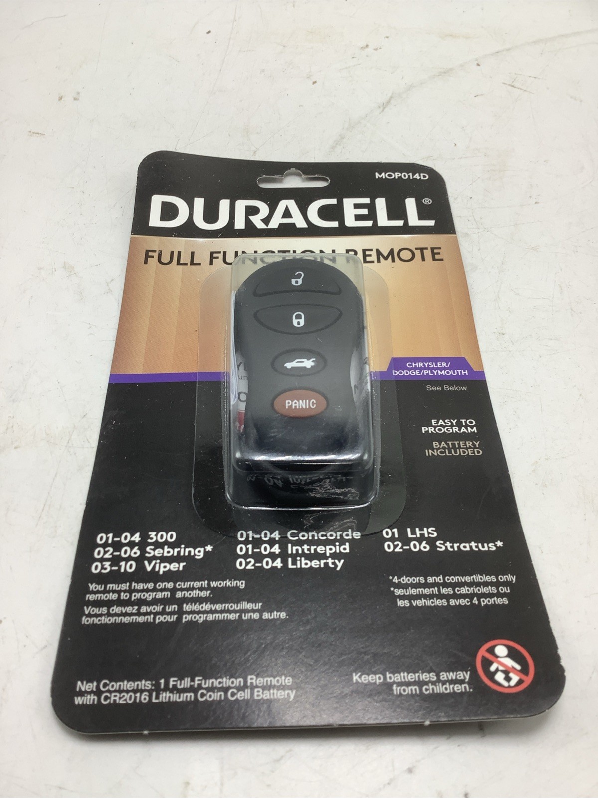 New Duracell MOP014D Full Function Remote  02-06 stratus 03-2010 viper 01-04 300