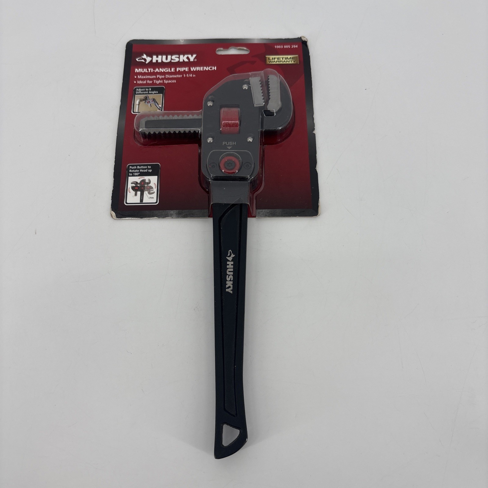 Brand New Sealed Husky Multi-Angle Pipe Wrench. 1-1/4” Maximum Pipe Diameter