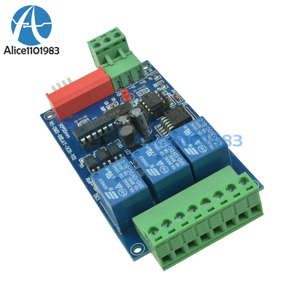 2PCS DMX512 5A 3-Channel Controlled Relay Switch Converter DMX Dimmer Relay