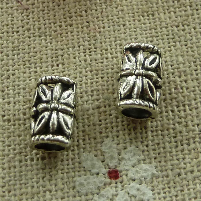 Free Ship 260 pcs tibetan silver tube spacers 9x6mm L-2882