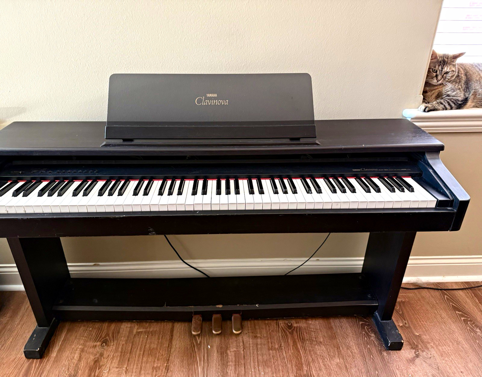 Yamaha Clavinova 88-Key Digital Home Piano Black 3 Pedals Stand Reverb