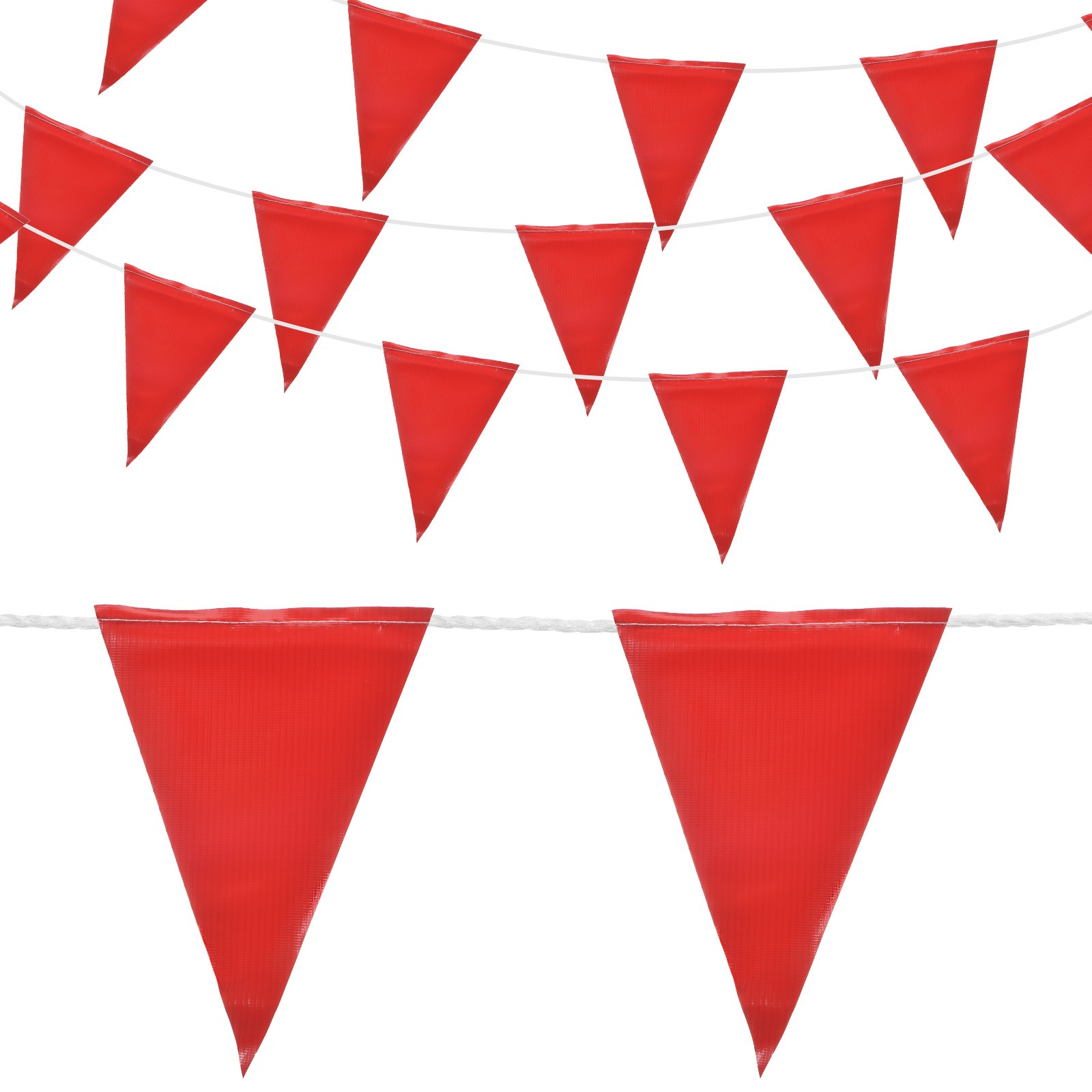 102ft 45pcs Caution Pennant Banner Flags Perimeter Marking Flag, Red