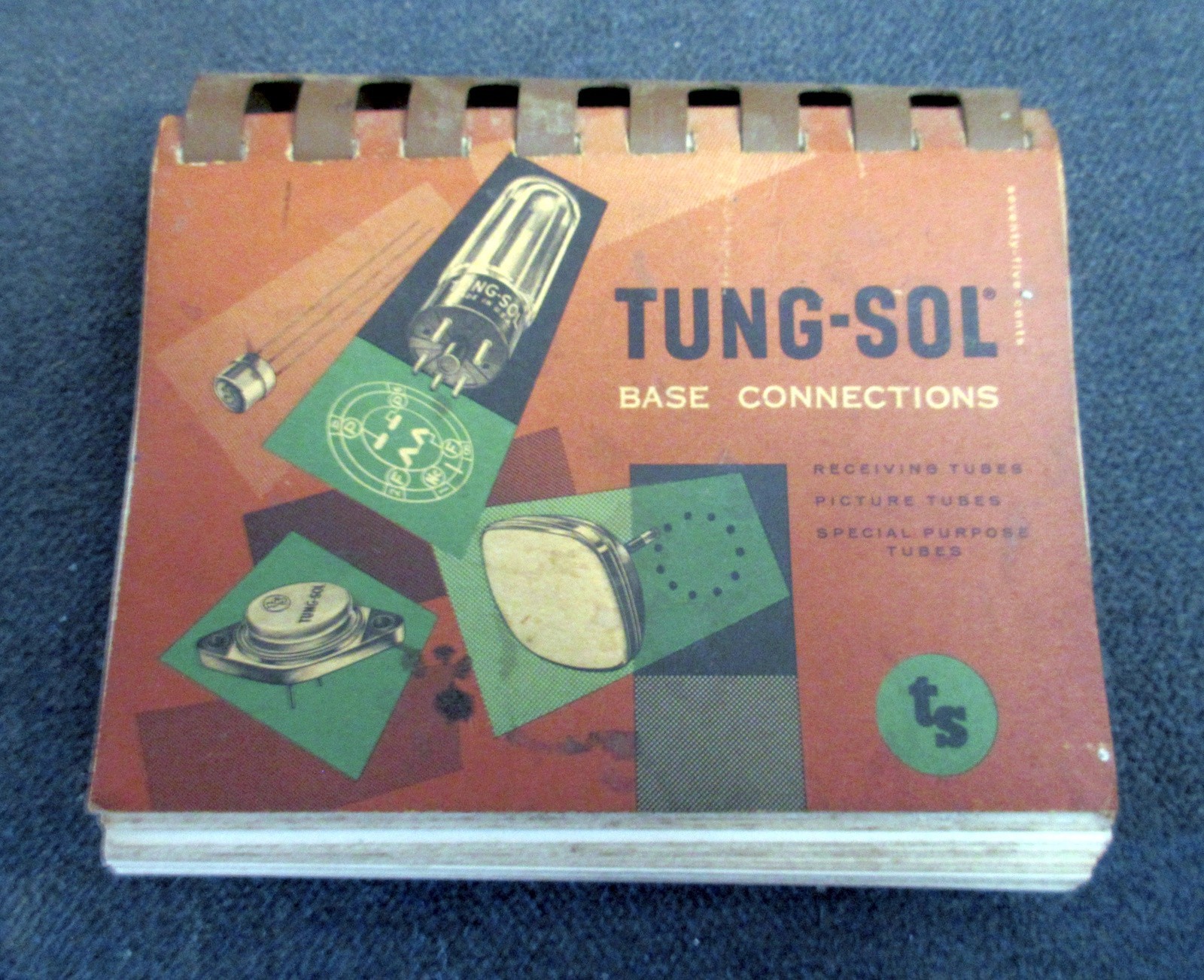 TUNG-SOL Radio & TV  BASE Connections Reference Book Vtg Audio Tubes 1958    cjs