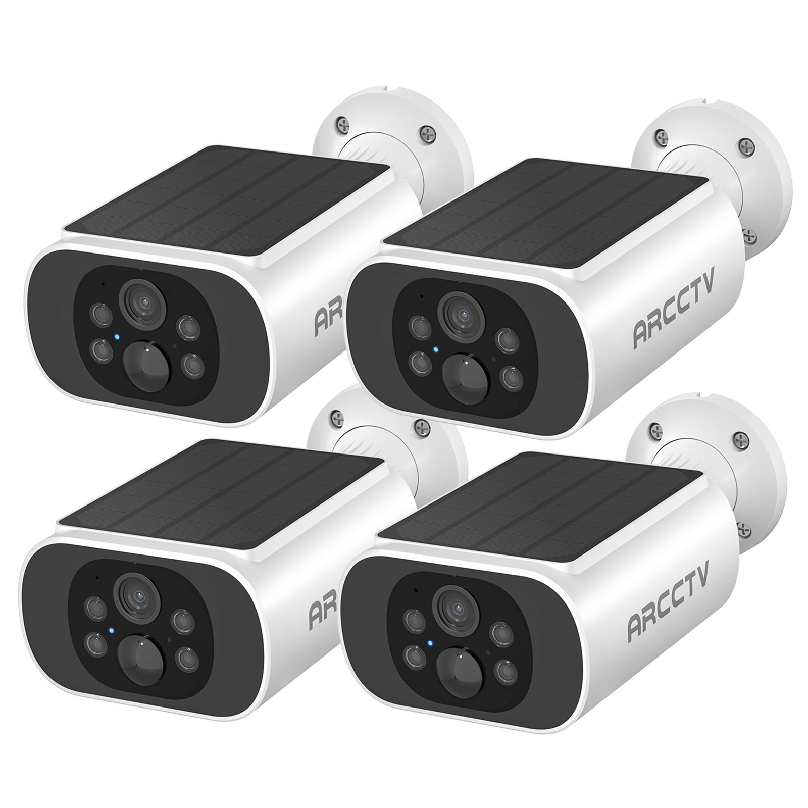 ARCCTV 4 PACK Wireless Security Camera Outdoor Solar Battery Powered 2 Way Audio