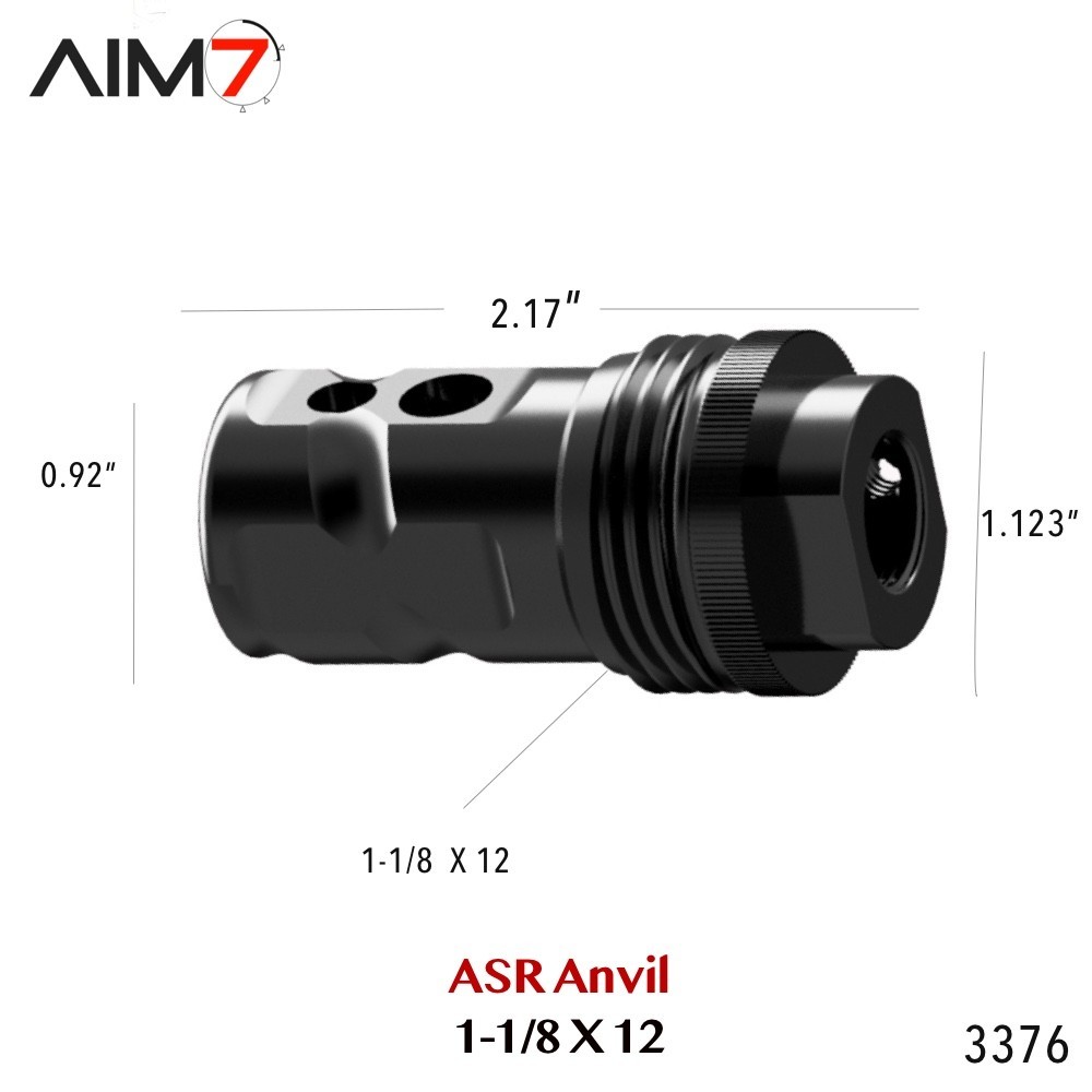 AIM7 ANVIL BRAVO Muzzle Brake 1/2x28 Threads 1-1/8x12