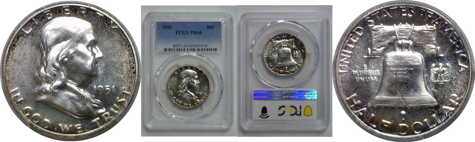 1951 Franklin Half Dollar   PCGS PR-66