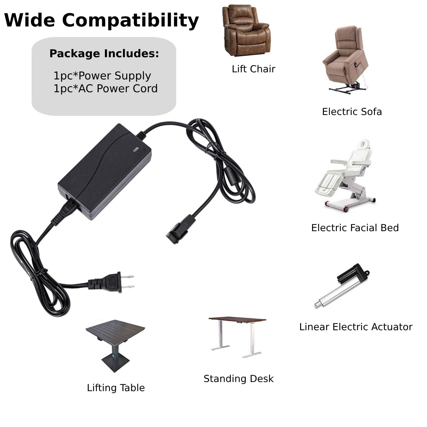 Universal Power Cord for Recliner Chair Power Recliner Replacement Parts 29 V