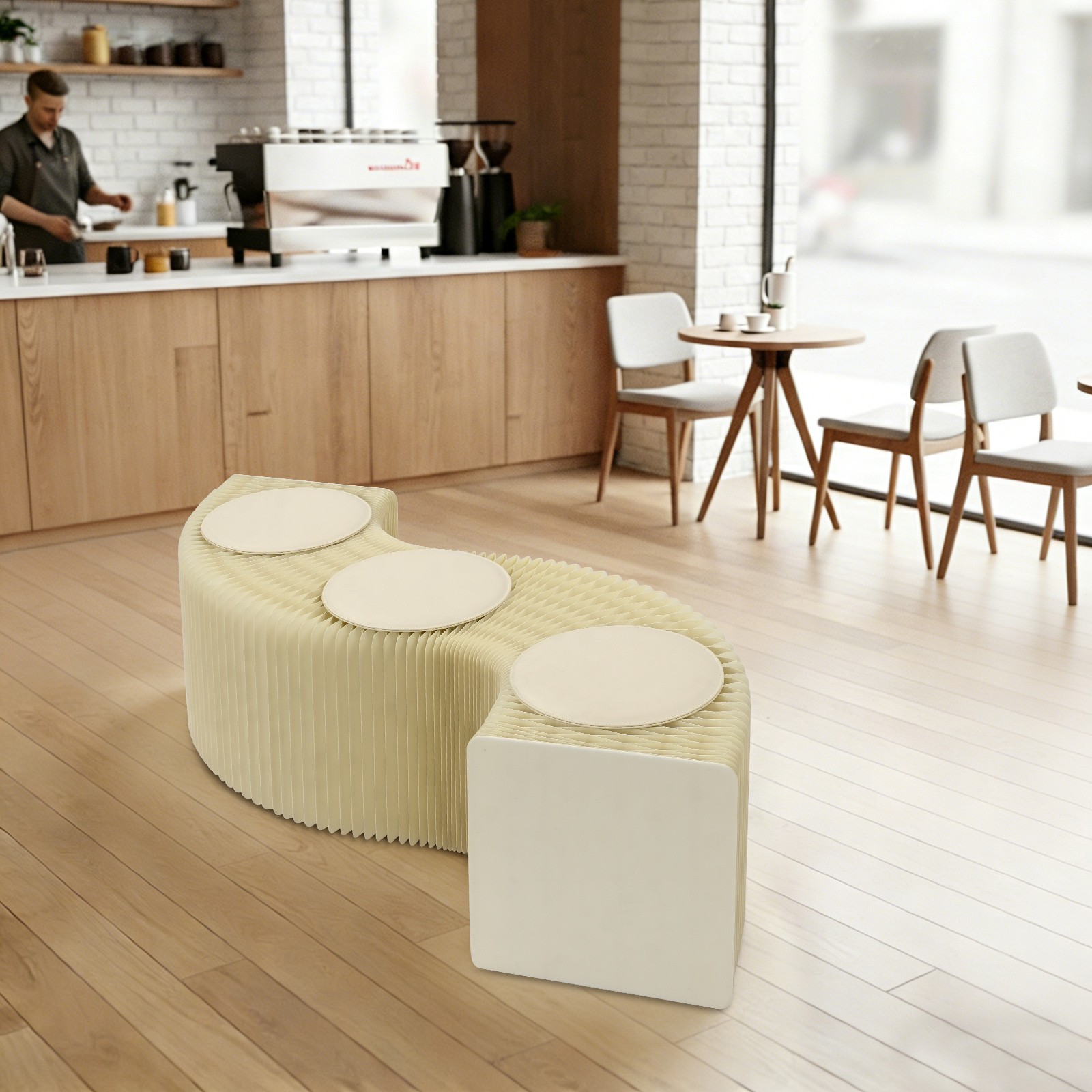 Heavy-Duty Folding Craft Bench with Cushion Foldable Shoe Changing Stool
