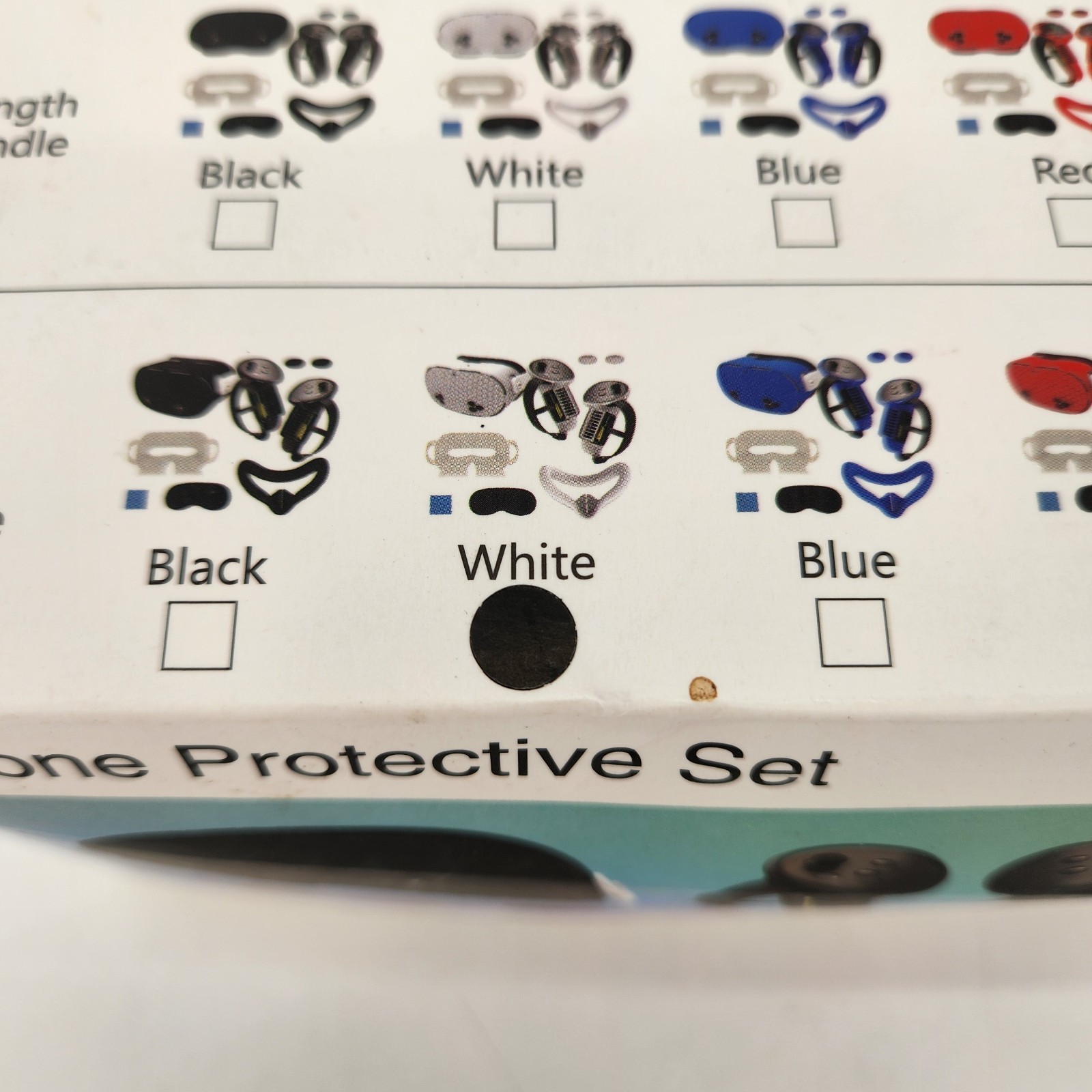NEW Silicone Protective Set For Quest 3S. White, Short Handle