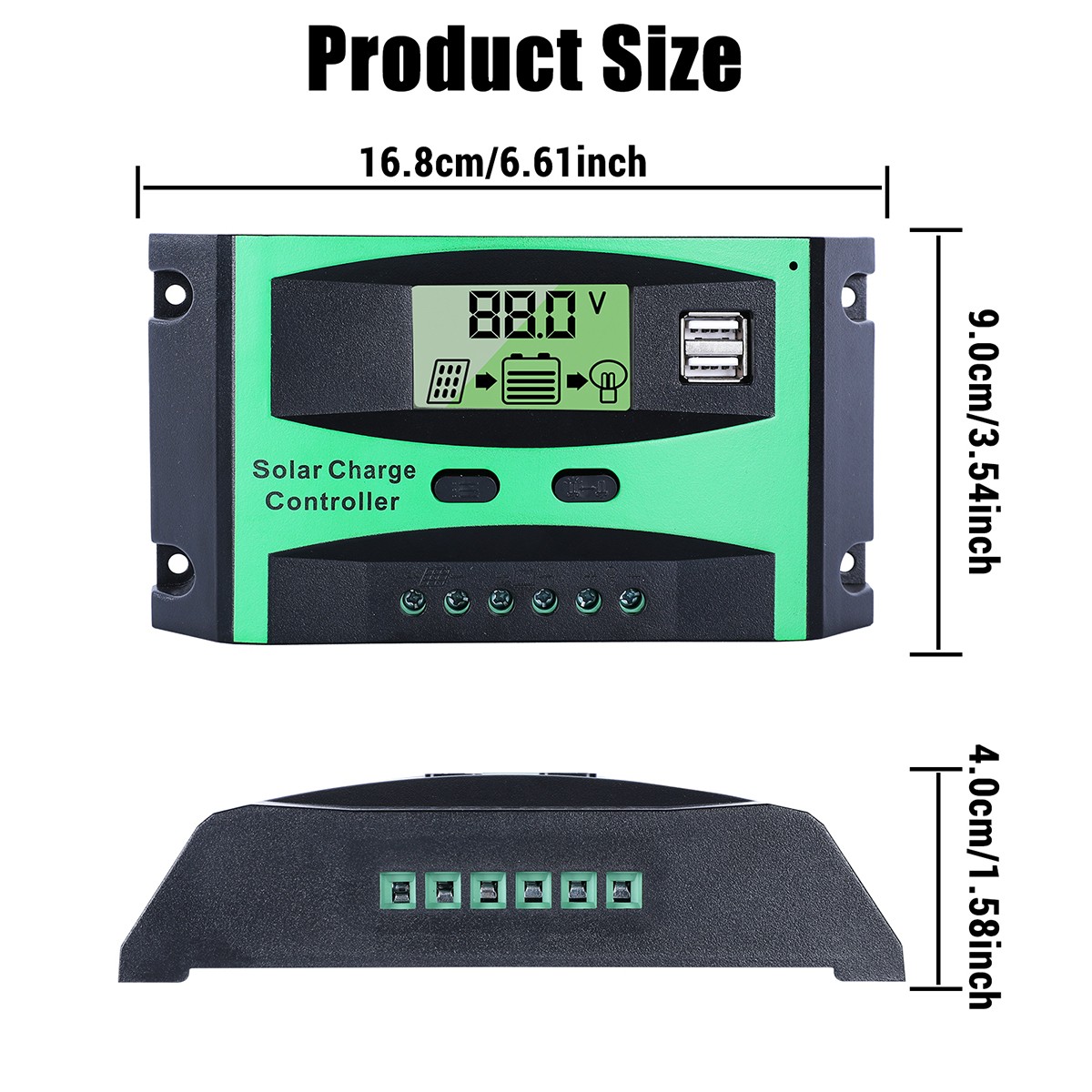 30A Solar Charge Controller Tools 12V/24V Auto Battery PV Regulator US Stock
