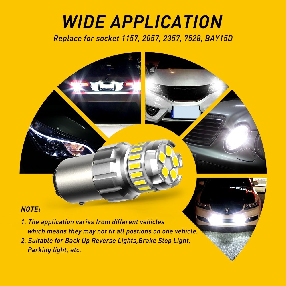 2/4X AUXITO 1156 LED Backup Reverse Lights Bulbs White 4014 SMD High Power