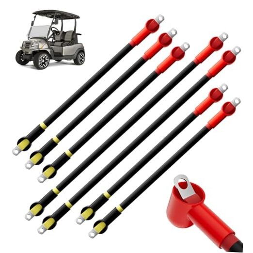 7PCS Golf Cart Battery Cables for EZGO TXT 1994-Up, 36V/48V Heavy-Duty 4 Gauge