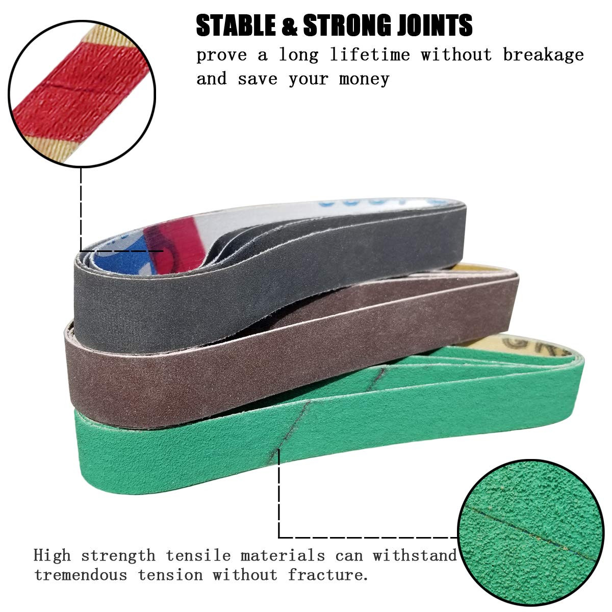 24 Pcs 1/2" X 12" Replacement Belt Kit for Work Sharp Original Knife & Tool Shar