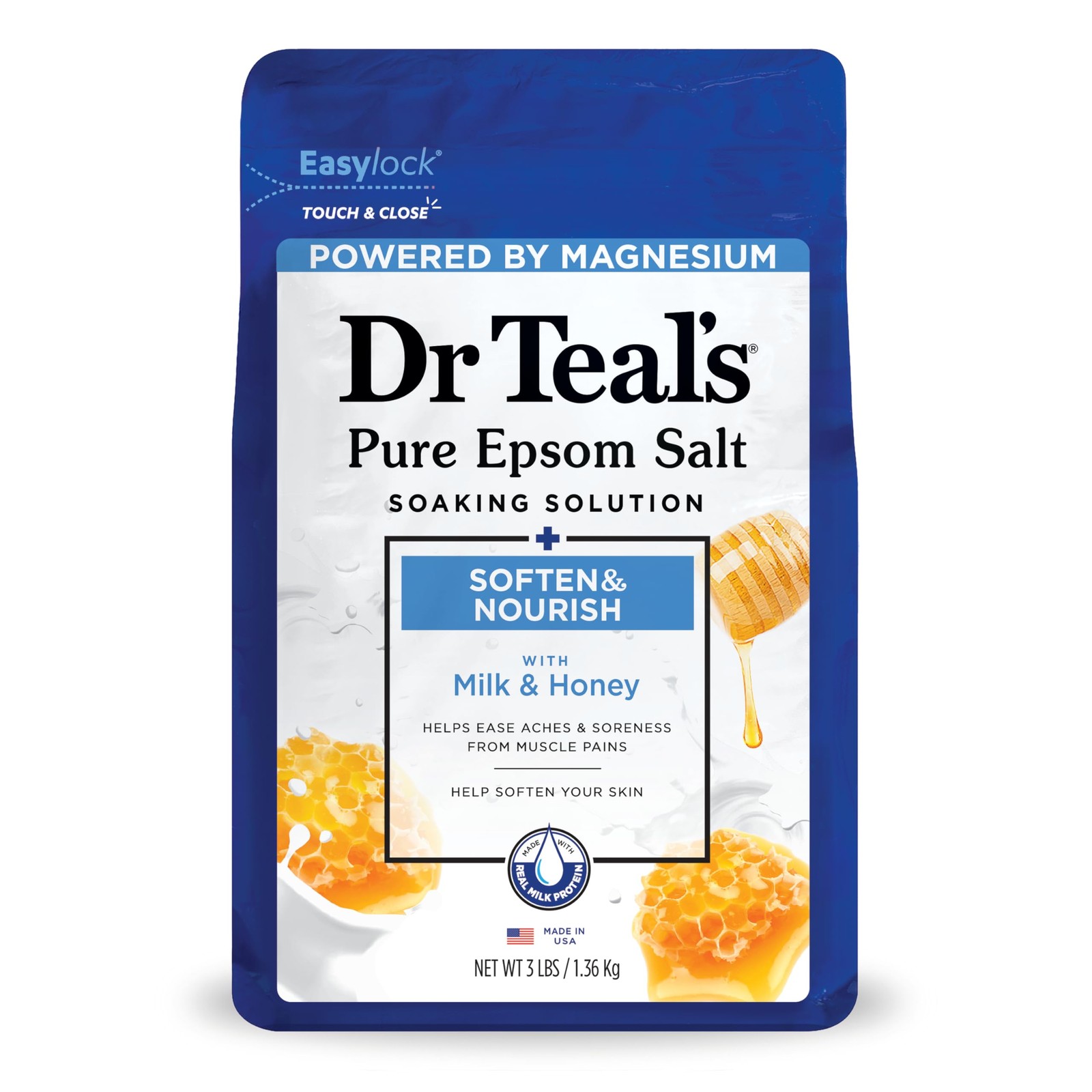Dr. Teal's Epsom Salt Soaking Solution Soften & Nourish with Milk and Honey