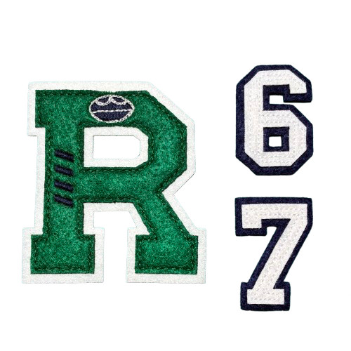 Lot of PRL Sew-On Cloth Patches Varsity Letter R for Ralph  L.  NY + No. 67