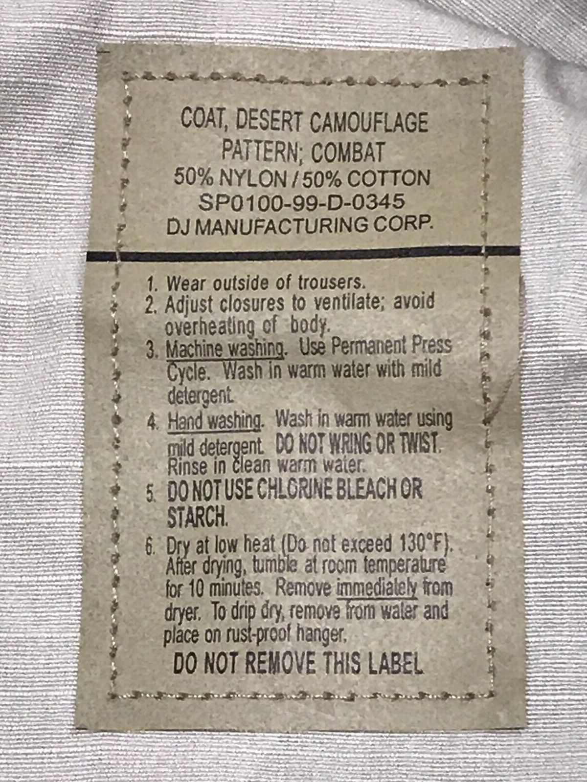 3 Color Desert BDU Combat Coat USGI 50/50 NYCO Ripstop X Large Long