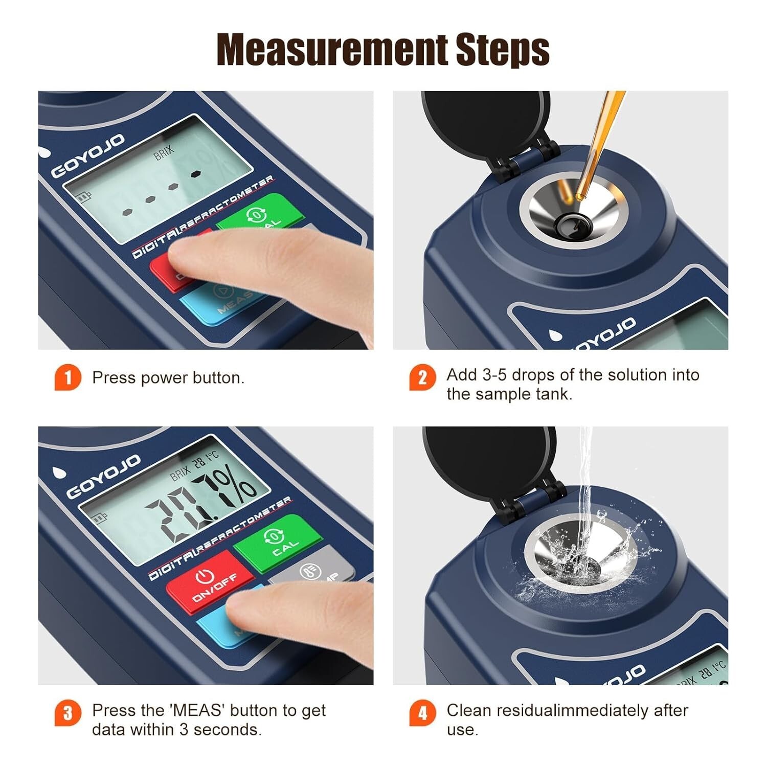 Refractometer - Digital Refractometer, 0-55% Range Brix Meter, ±0.5 Brix/1℃ A...