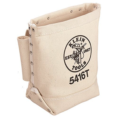 Klein Tools 5416T Tool Bag, Bull-Pin & Bolt Pouch, No. 4 Canvas with Connection
