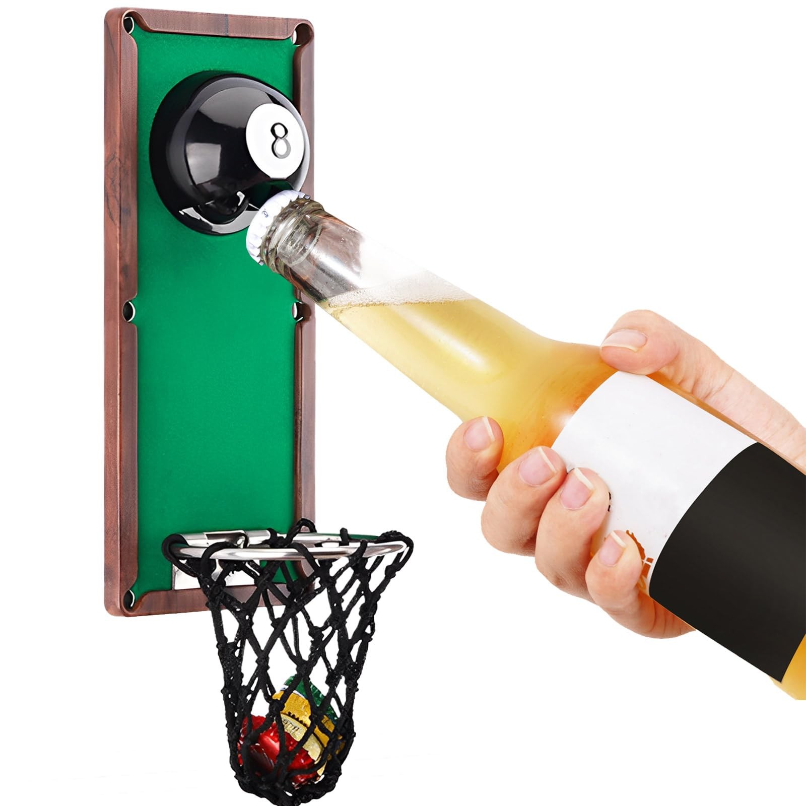 Beer Gifts for Men Dad, Billiard Ball Beer Bottle Opener Wall Mounted with Ca...