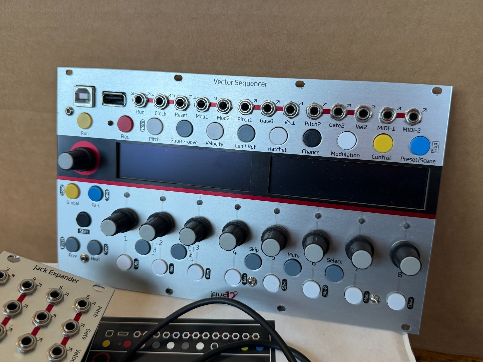 Five12 Vector Sequencer and Jack Expander Mk1 Silver Eurorack Module
