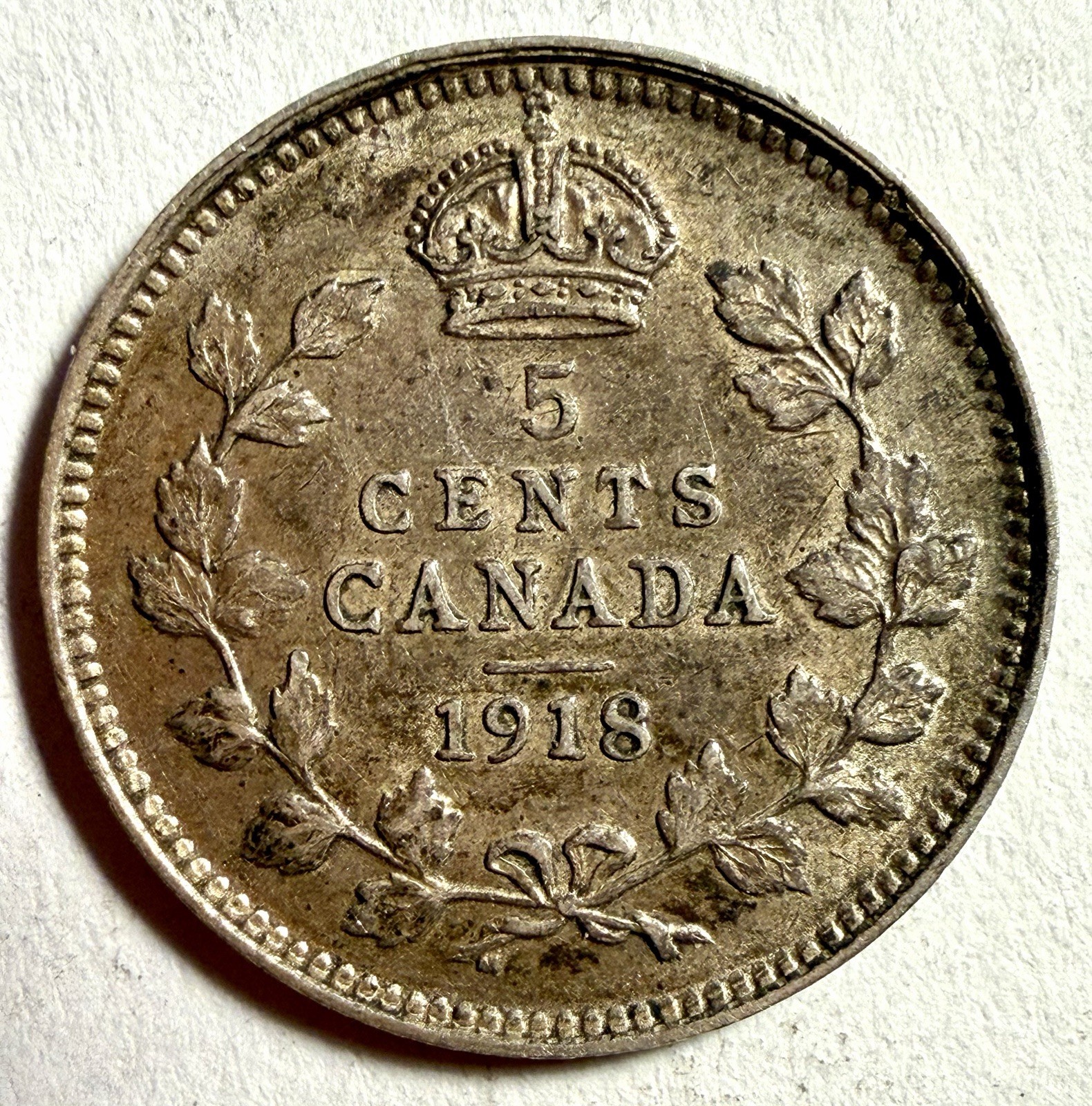 1918 Canada 5 Cents Coin - See Pics