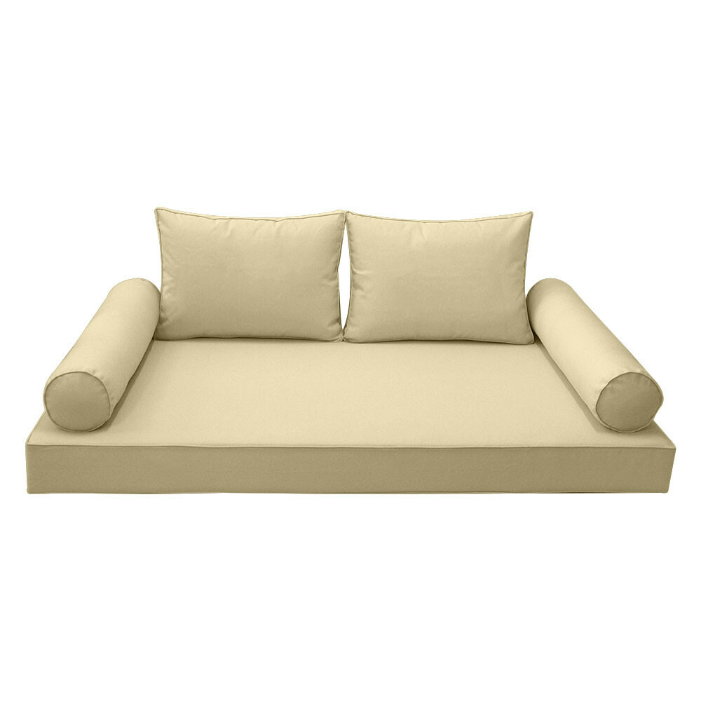 COVER ONLY-Style 1 Daybed Mattress Bolster Pillow Covers Piped Trim TwinXL-AD103