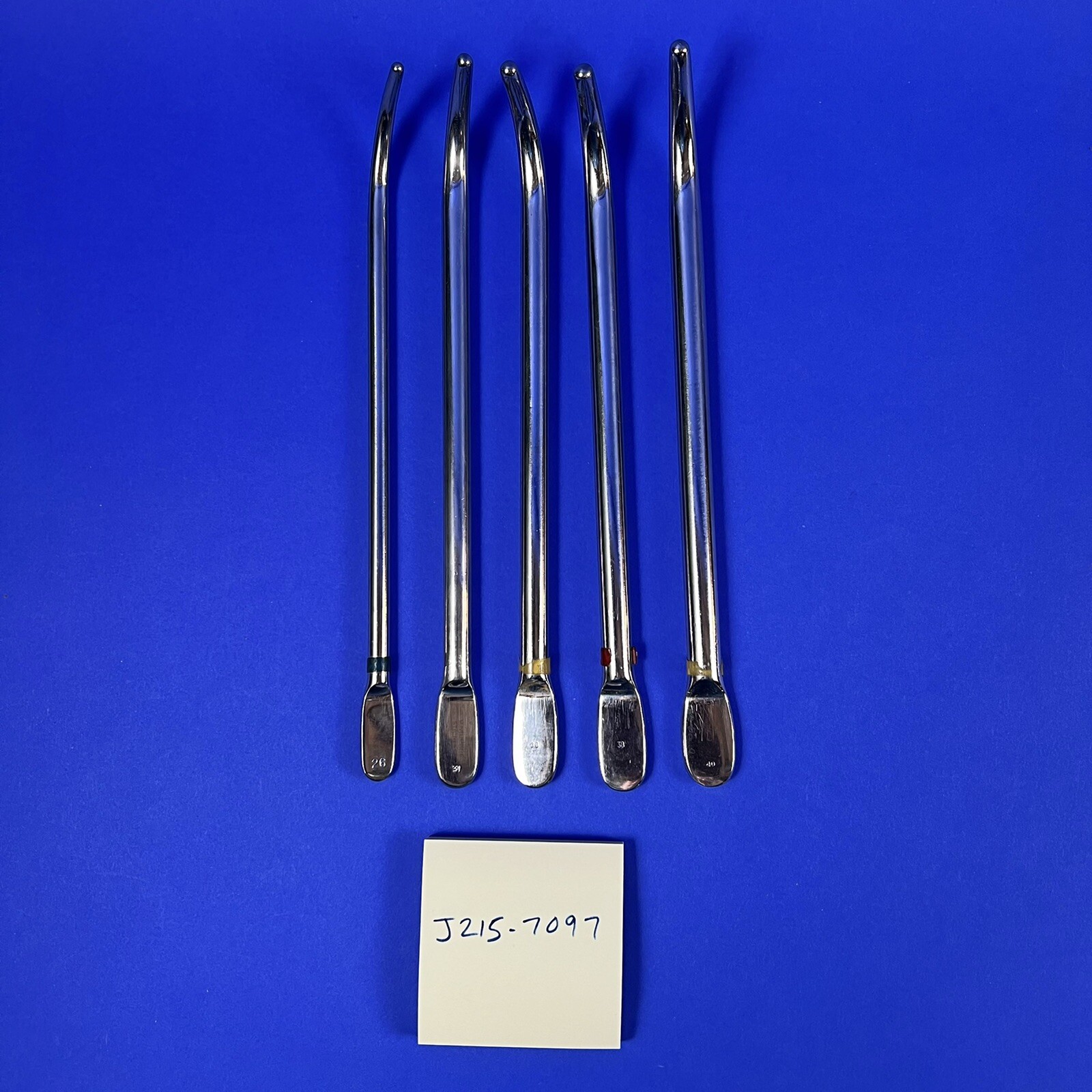 V. Mueller Van Buren Urethral Sound Lot of 5 sizes 26,34,36,38,40