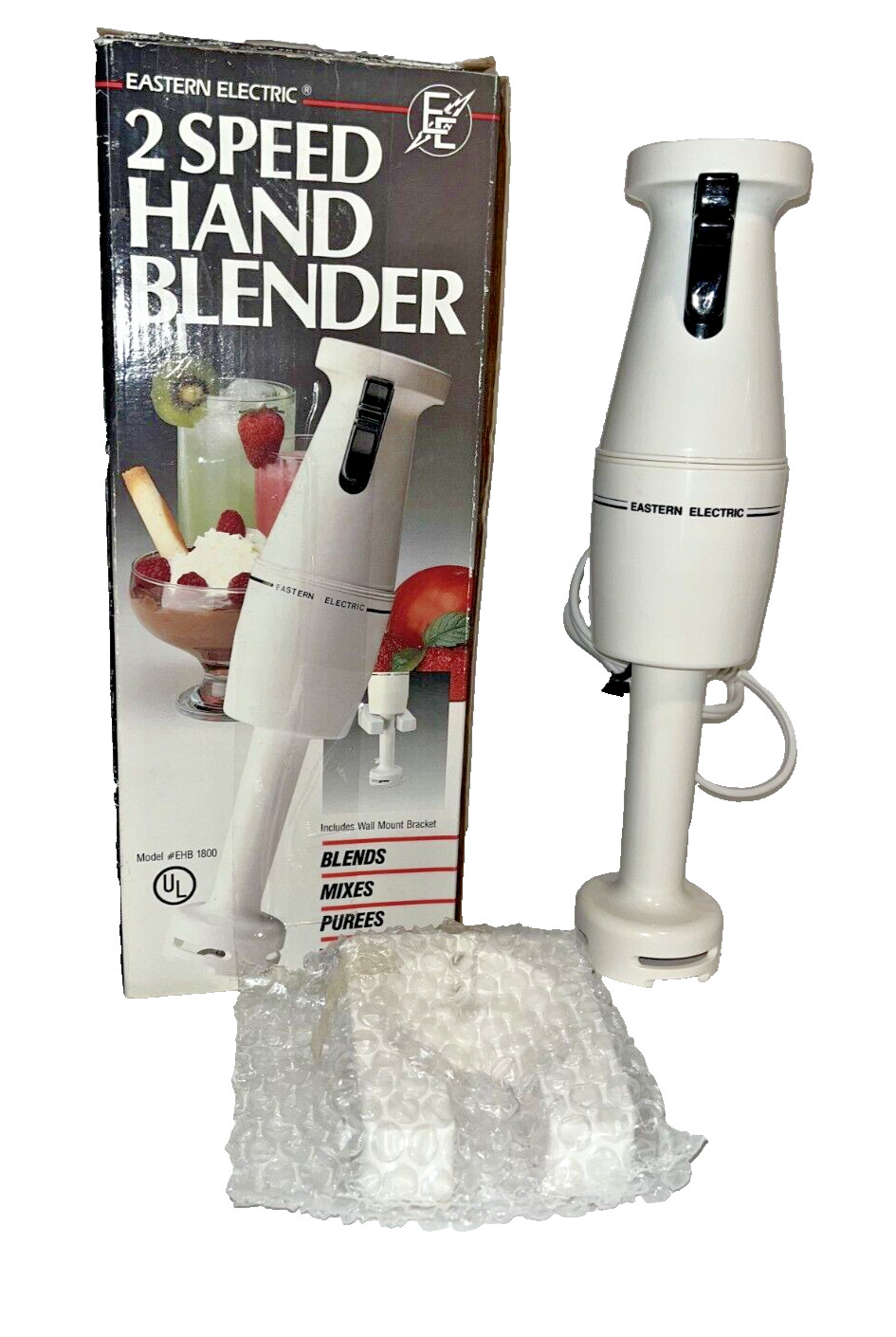 EASTERN ELECTRIC 2 Speed Handheld Blender EHB 1800 Blends Purees Whips Mixes
