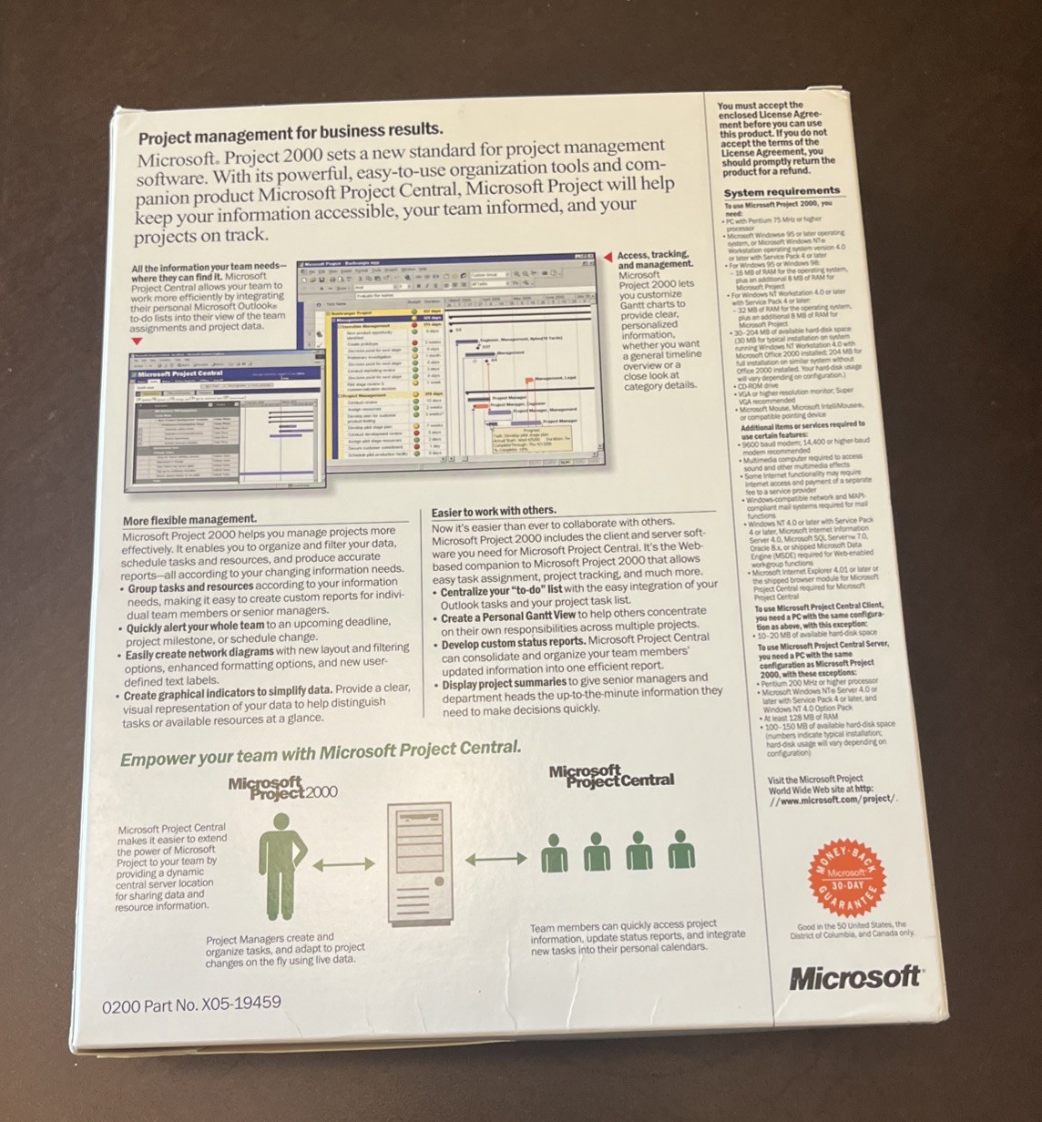 Microsoft Project 2000 Special Version Upgrade Windows 95 Or Later