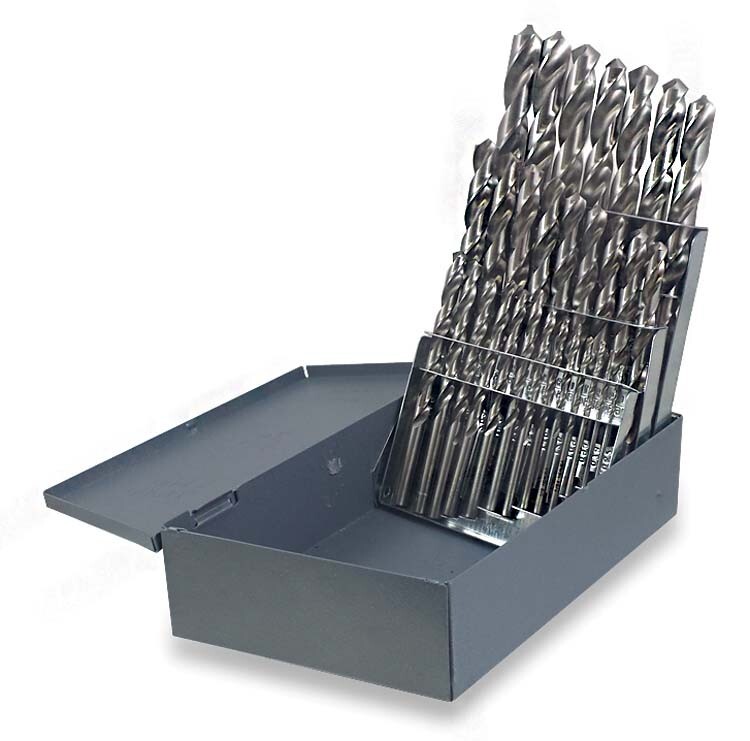 Wire Gauge Drill Bit Set, 61x - #80, HSS, Jobber Length Michigan Drill USA