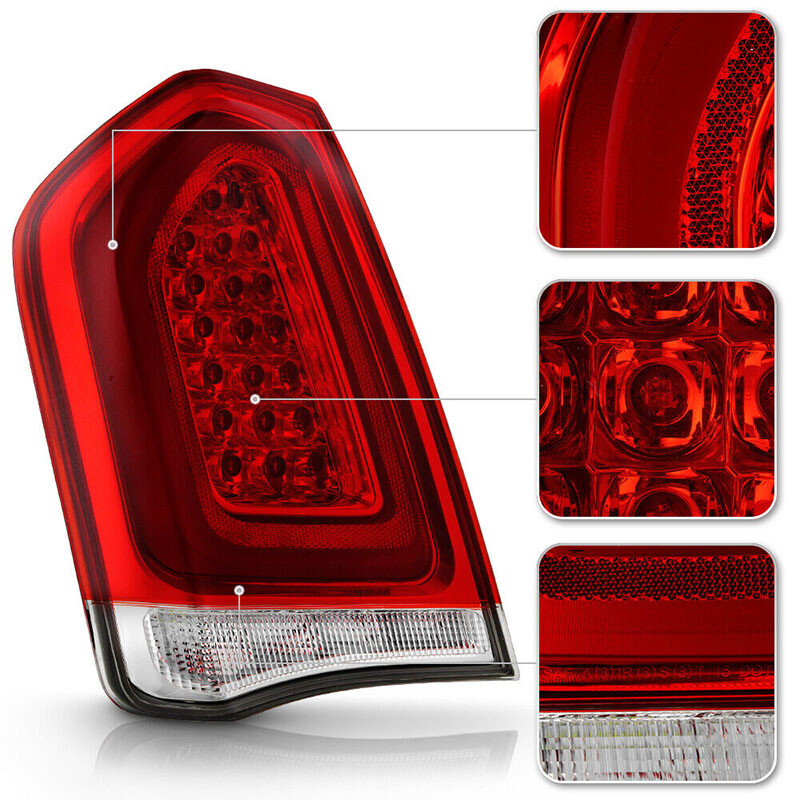 Driver Tail Light For 2015-2023 Chrysler 300 Brake Clear Chrome Full LED Lamp