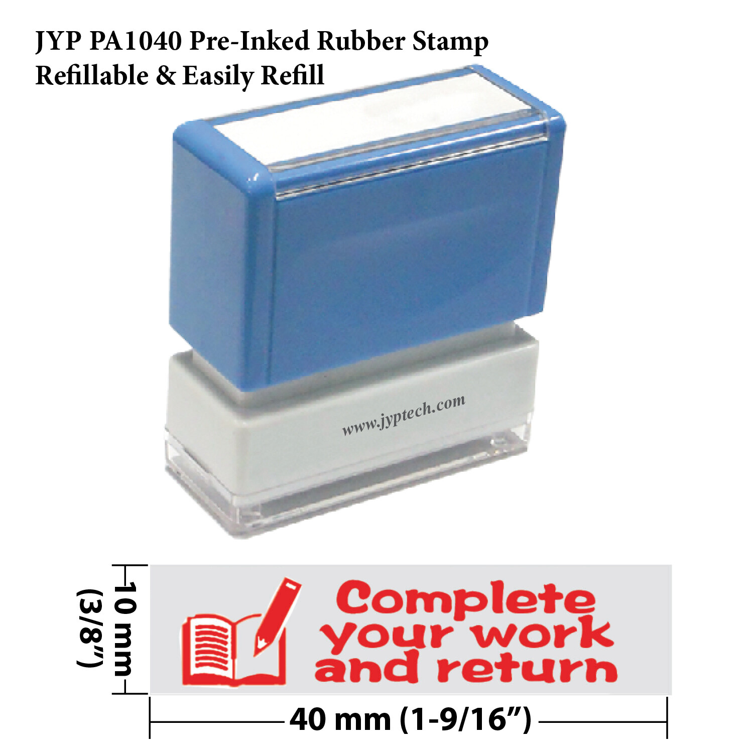Complete your work and return Teacher PA1040 Pre-Inked Stamp (Red Ink)