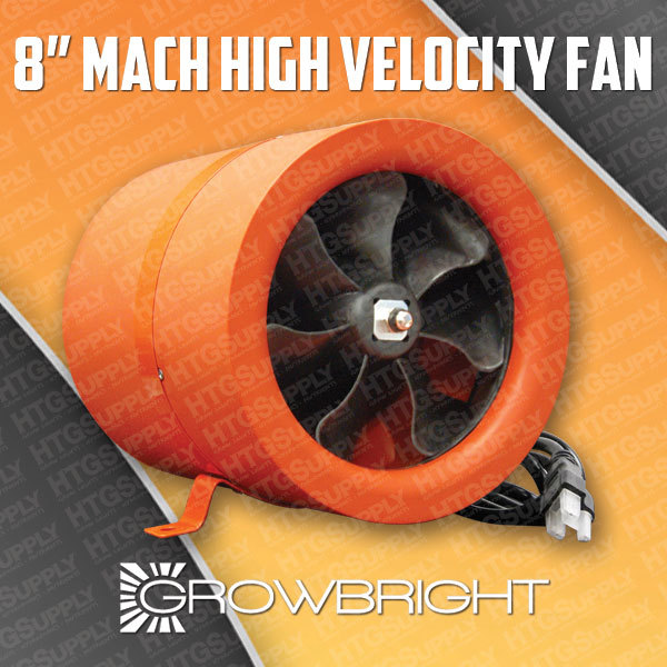 MACH 8 Inch 705 MAX CFM HYDROPONIC FAN Mixed Flow can Inline Duct Blower Eight