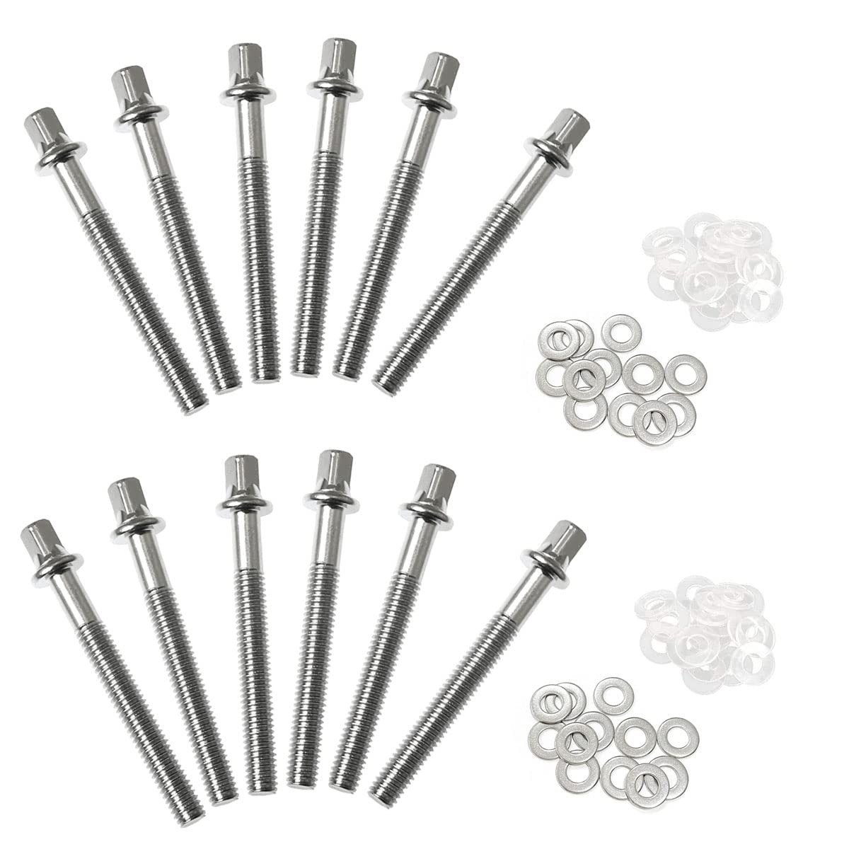 Drum Set Hardware 12Pack Stainless Steel Drum Tight Screw Tension Rods for Pe...